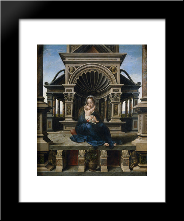 Virgin Of Louvain 20x24 Black Modern Wood Framed Art Print Poster by Mabuse