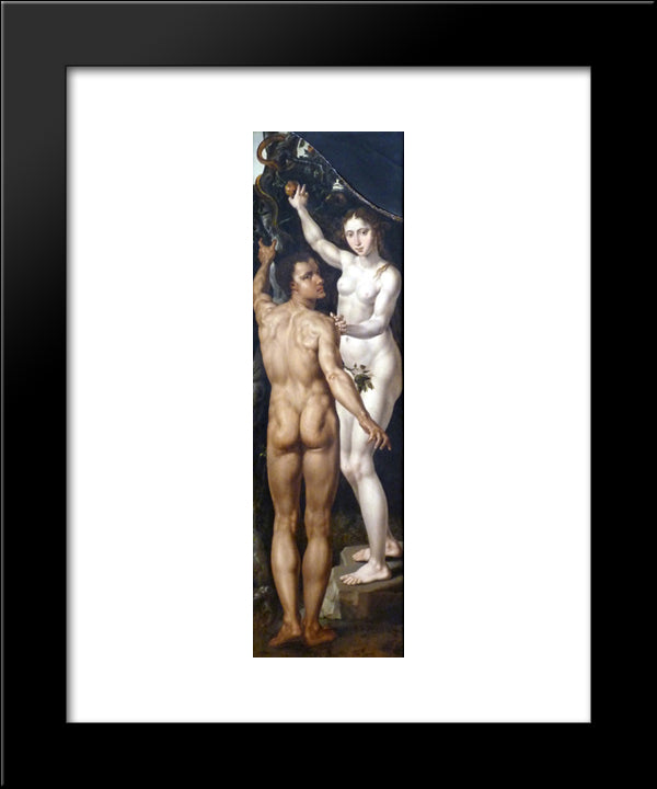 Adam And Eve 20x24 Black Modern Wood Framed Art Print Poster by van Heemskerck, Maerten