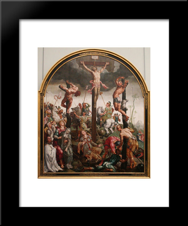 Calvary 20x24 Black Modern Wood Framed Art Print Poster by van Heemskerck, Maerten