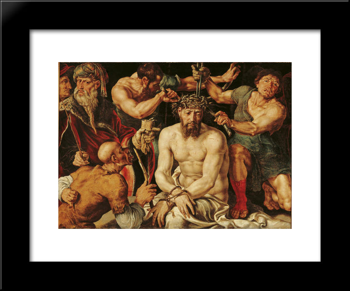 Christ Crowned With Thorns 20x24 Black Modern Wood Framed Art Print Poster by van Heemskerck, Maerten