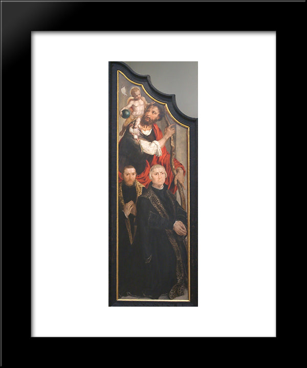 Ecce Homo - Left Panel 20x24 Black Modern Wood Framed Art Print Poster by van Heemskerck, Maerten