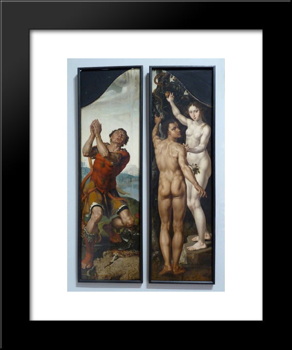 Gideon Adam And Eve 20x24 Black Modern Wood Framed Art Print Poster by van Heemskerck, Maerten