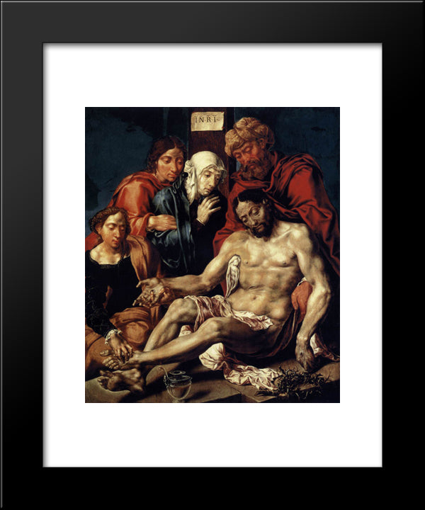 Lamentation Of Christ 20x24 Black Modern Wood Framed Art Print Poster by van Heemskerck, Maerten