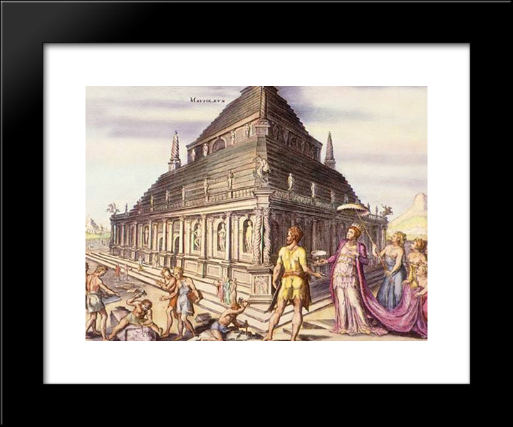 Mausoleum Of Halicarnassus 20x24 Black Modern Wood Framed Art Print Poster by van Heemskerck, Maerten