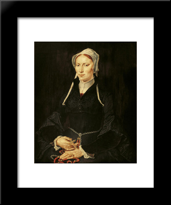 Painting Of The Nun Hillegond Gerritsdr 20x24 Black Modern Wood Framed Art Print Poster by van Heemskerck, Maerten
