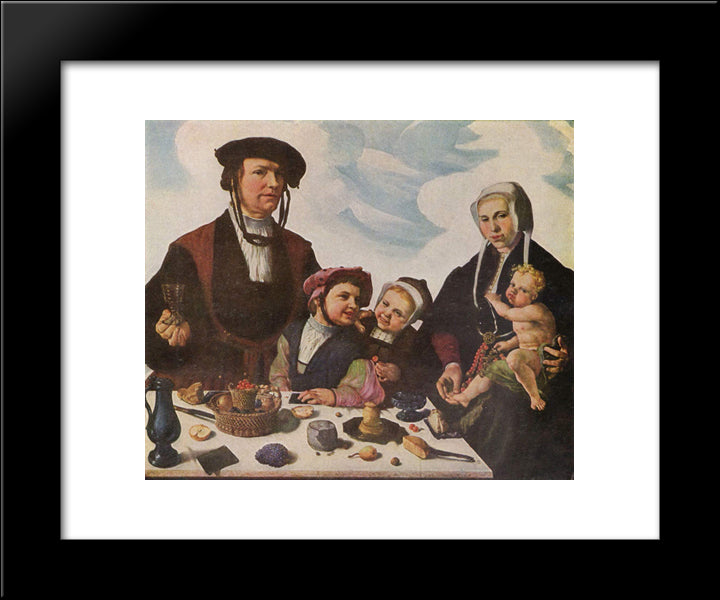 Pieter Jan Foppeszoon And His Family 20x24 Black Modern Wood Framed Art Print Poster by van Heemskerck, Maerten