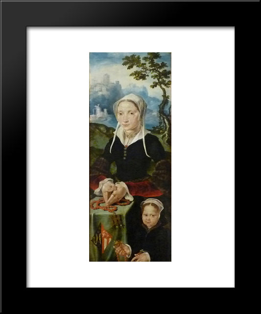 Portrait Of Donor 20x24 Black Modern Wood Framed Art Print Poster by van Heemskerck, Maerten