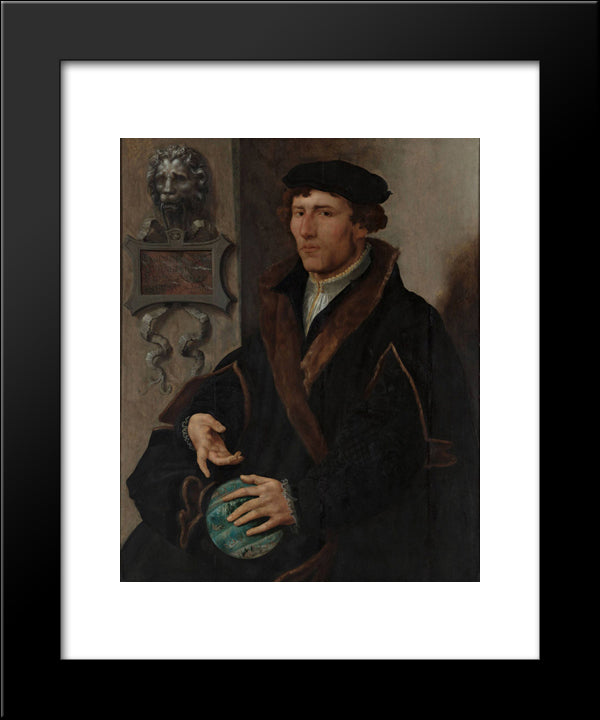 Portrait Of Reinerus Frisius Gemma 20x24 Black Modern Wood Framed Art Print Poster by van Heemskerck, Maerten