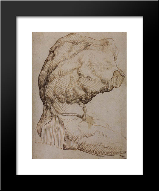 The Belvedere Torso 20x24 Black Modern Wood Framed Art Print Poster by van Heemskerck, Maerten