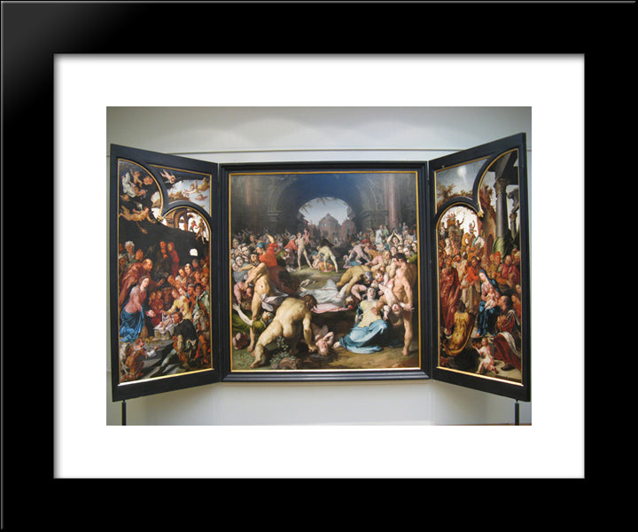The Infanticide In Bethlehem 20x24 Black Modern Wood Framed Art Print Poster by van Heemskerck, Maerten