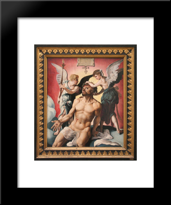 The Man Of Sorrows 20x24 Black Modern Wood Framed Art Print Poster by van Heemskerck, Maerten