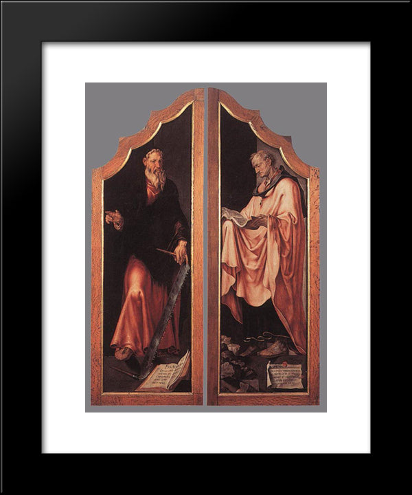 Triptych Of The Entombment (Closed) 20x24 Black Modern Wood Framed Art Print Poster by van Heemskerck, Maerten