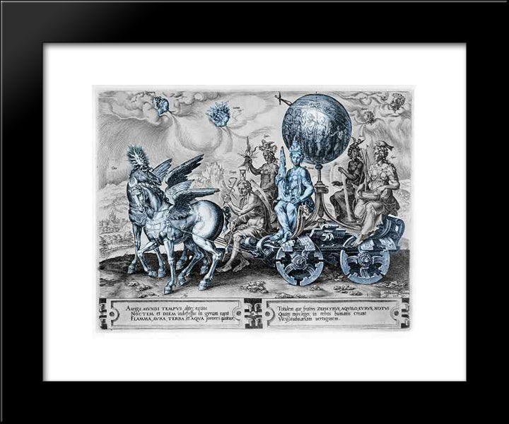 Triumph Of The World 20x24 Black Modern Wood Framed Art Print Poster by van Heemskerck, Maerten