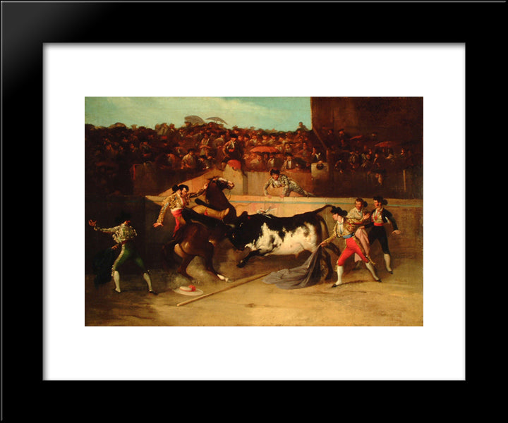 Derribo Del Picador 20x24 Black Modern Wood Framed Art Print Poster by Rodriguez de Guzman, Manuel