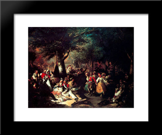 La Romer­a De La Virgen Del Puerto 20x24 Black Modern Wood Framed Art Print Poster by Rodriguez de Guzman, Manuel