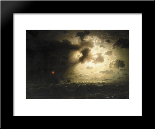 Night At Sea 20x24 Black Modern Wood Framed Art Print Poster by Larson, Marcus