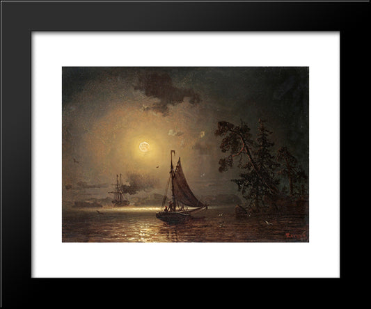 Nocturnal Voyage 20x24 Black Modern Wood Framed Art Print Poster by Larson, Marcus