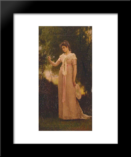 A Girl In A Garden 20x24 Black Modern Wood Framed Art Print Poster by Stone, Marcus