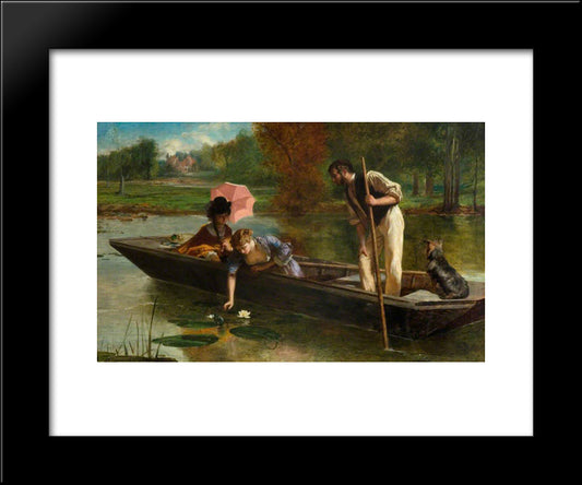 A Pleasant Spot On The Thames 20x24 Black Modern Wood Framed Art Print Poster by Stone, Marcus