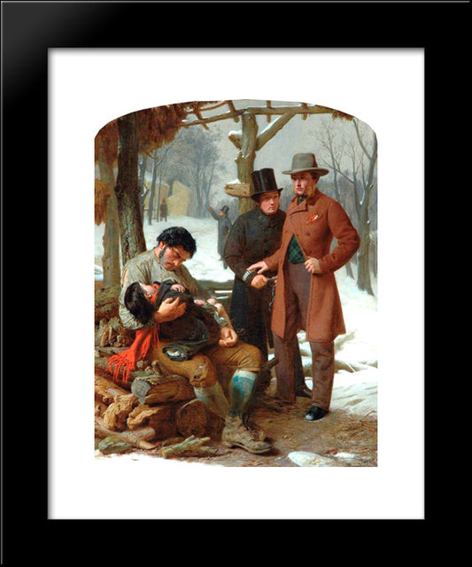 Silent Pleading 1858 20x24 Black Modern Wood Framed Art Print Poster by Stone, Marcus