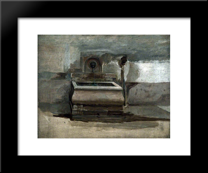 The Fountain 20x24 Black Modern Wood Framed Art Print Poster by Stone, Marcus