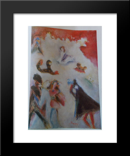 At The Clowns 20x24 Black Modern Wood Framed Art Print Poster by Sterian, Margareta