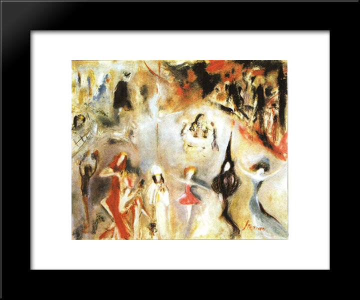 Behind The Curtain 20x24 Black Modern Wood Framed Art Print Poster by Sterian, Margareta