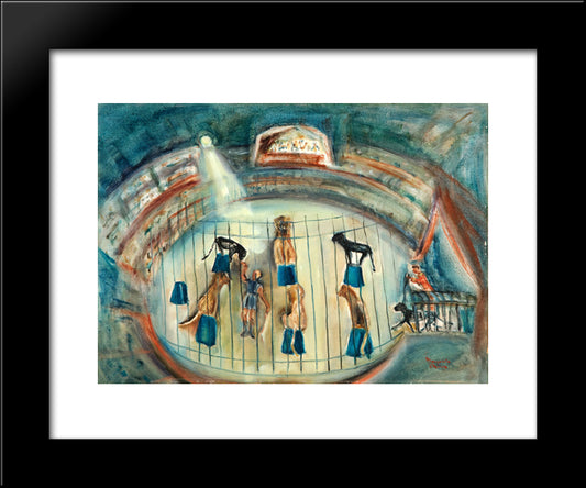 Circus Scene 20x24 Black Modern Wood Framed Art Print Poster by Sterian, Margareta