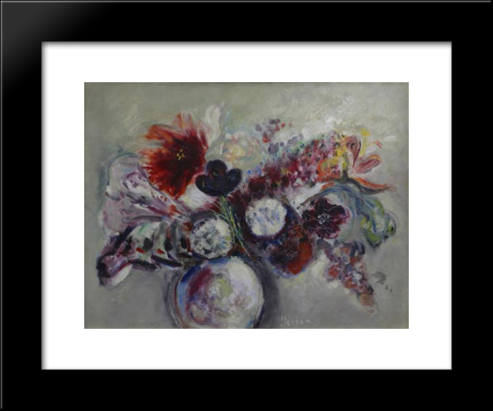 Flowers 20x24 Black Modern Wood Framed Art Print Poster by Sterian, Margareta