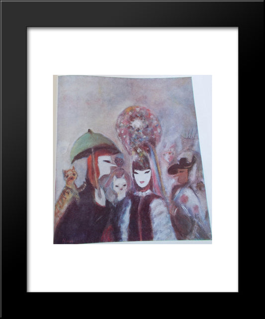 Green Umbrella 20x24 Black Modern Wood Framed Art Print Poster by Sterian, Margareta