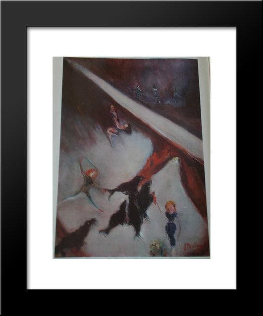 Seals In The Arena 20x24 Black Modern Wood Framed Art Print Poster by Sterian, Margareta