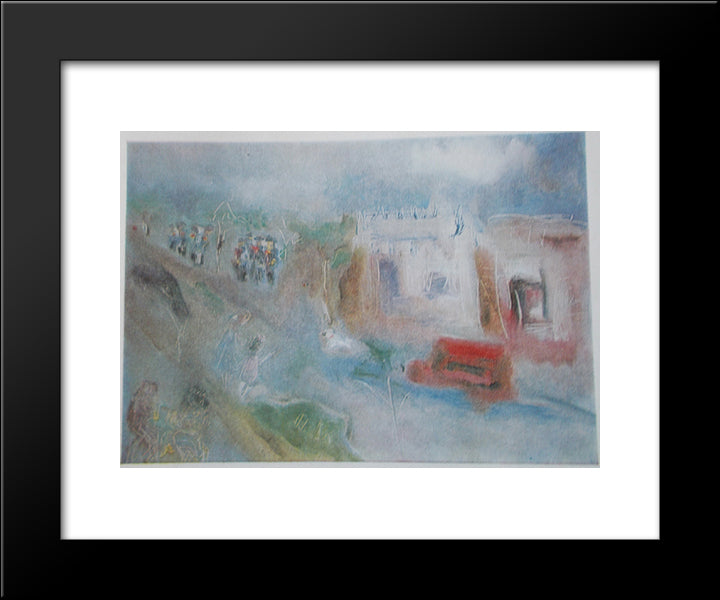 Sunday In Breaza 20x24 Black Modern Wood Framed Art Print Poster by Sterian, Margareta