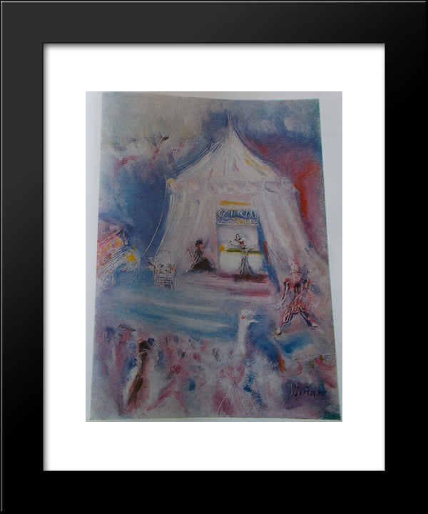 The Circus In The Tent 20x24 Black Modern Wood Framed Art Print Poster by Sterian, Margareta
