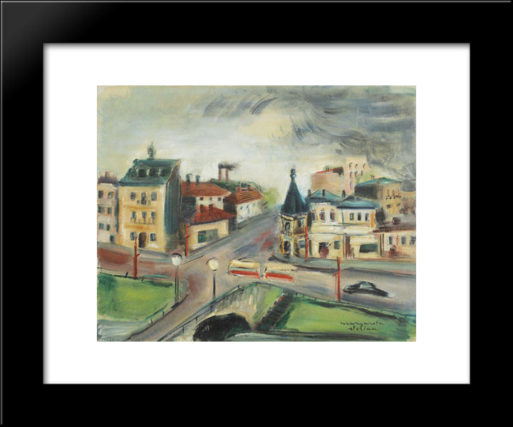 View From The Artist'S Studio 20x24 Black Modern Wood Framed Art Print Poster by Sterian, Margareta