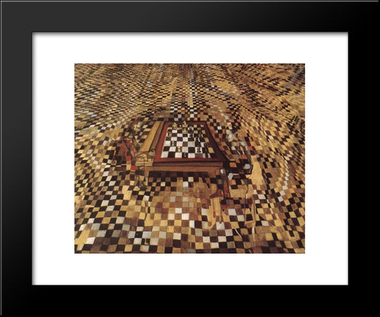 A Partida De Xadrez 20x24 Black Modern Wood Framed Art Print Poster by Vieira da Silva, Maria Helena
