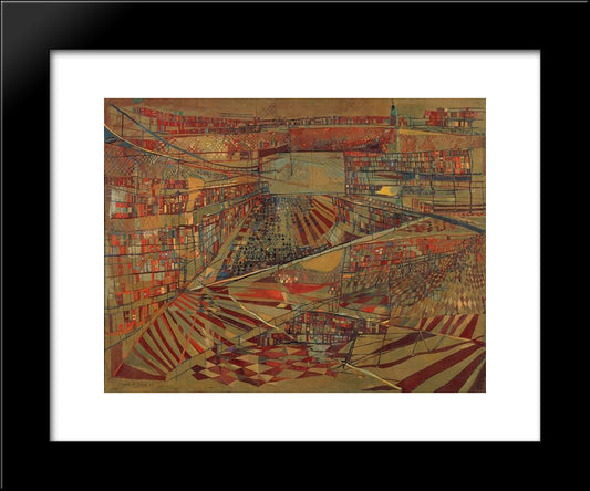 Bibliotheque 20x24 Black Modern Wood Framed Art Print Poster by Vieira da Silva, Maria Helena