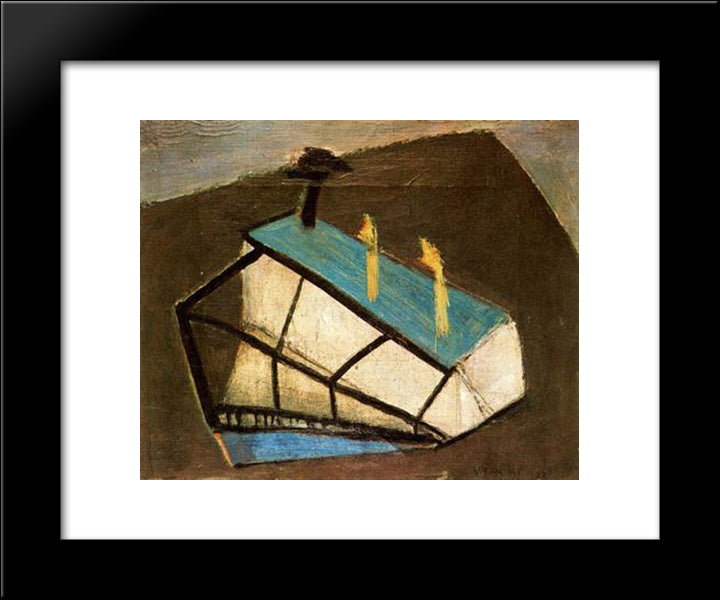 Cedar 20x24 Black Modern Wood Framed Art Print Poster by Vieira da Silva, Maria Helena