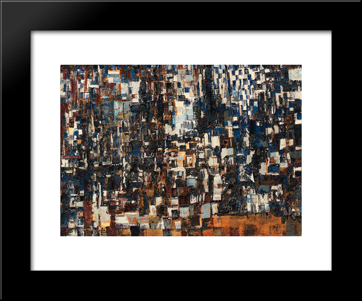 Danse 20x24 Black Modern Wood Framed Art Print Poster by Vieira da Silva, Maria Helena