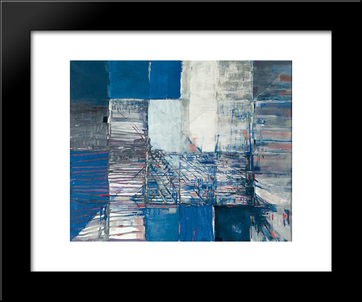 Dislocation Du Labyrinthe 20x24 Black Modern Wood Framed Art Print Poster by Vieira da Silva, Maria Helena