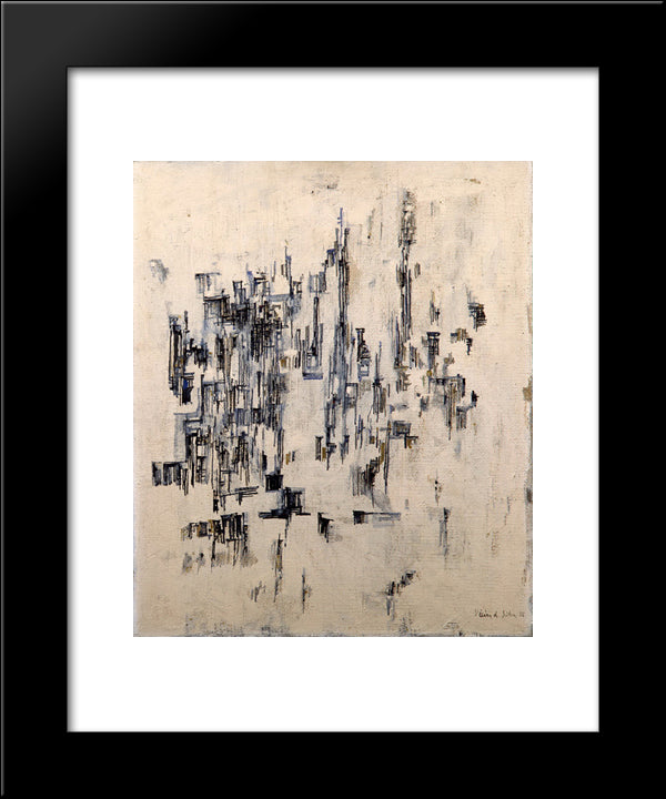 La Rue 20x24 Black Modern Wood Framed Art Print Poster by Vieira da Silva, Maria Helena