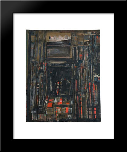Le Theatre Pirandello 20x24 Black Modern Wood Framed Art Print Poster by Vieira da Silva, Maria Helena