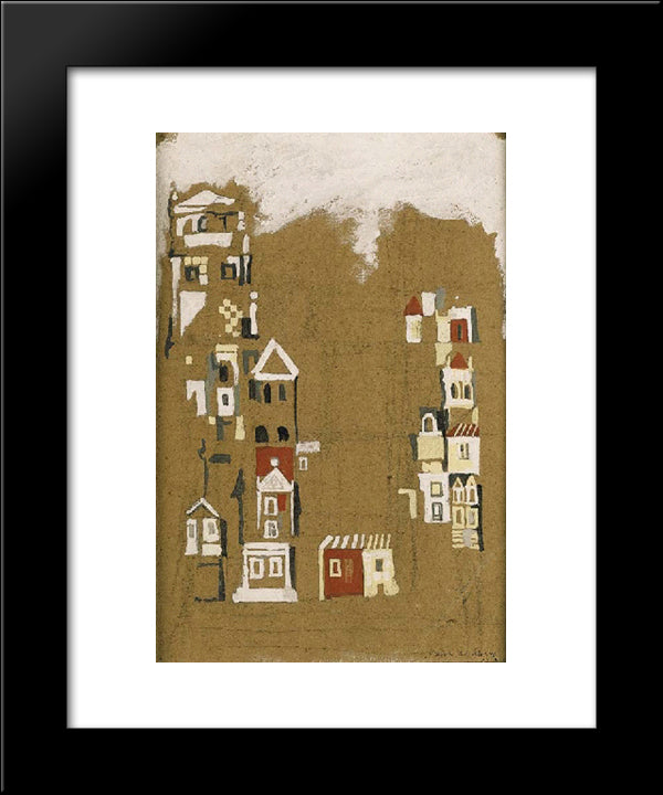 Maisons 20x24 Black Modern Wood Framed Art Print Poster by Vieira da Silva, Maria Helena