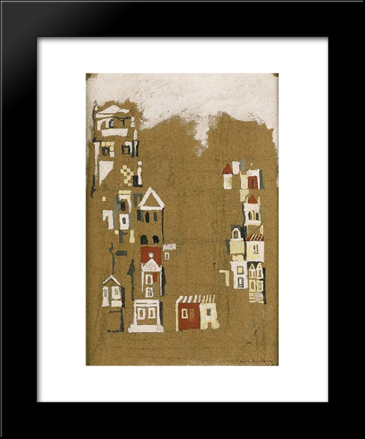 Maisons 20x24 Black Modern Wood Framed Art Print Poster by Vieira da Silva, Maria Helena