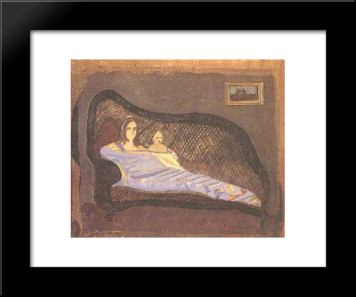 Sofa Harpa 20x24 Black Modern Wood Framed Art Print Poster by Vieira da Silva, Maria Helena