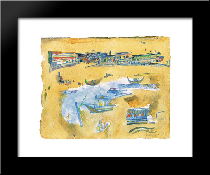Venice 20x24 Black Modern Wood Framed Art Print Poster by Vieira da Silva, Maria Helena