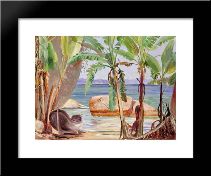 Bananas And Rocks At Paqueta, Brazil 20x24 Black Modern Wood Framed Art Print Poster by North, Marianne