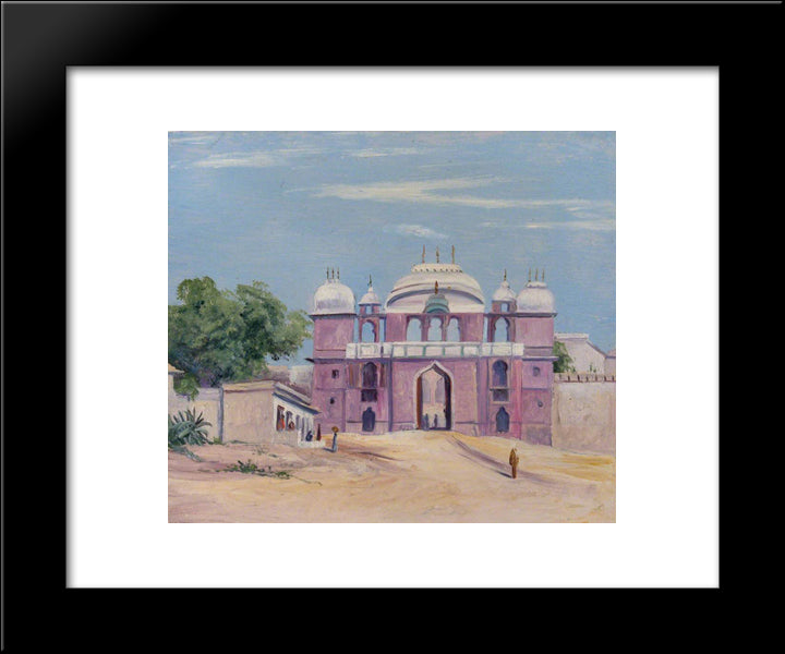 Gate Of Rajah'S Palace, Benares, India 20x24 Black Modern Wood Framed Art Print Poster by North, Marianne