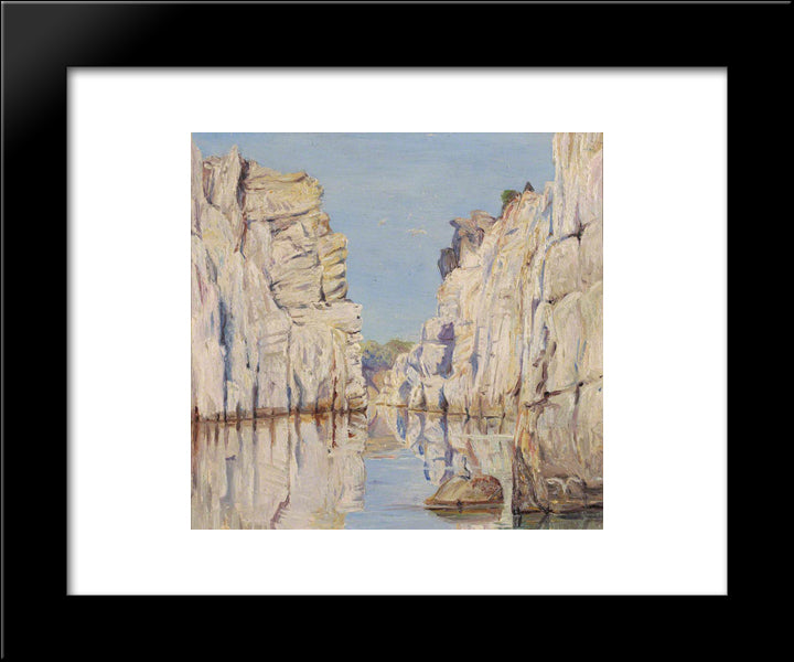 Marble Rocks, Jabalpur, Madhya Pradesh, India 20x24 Black Modern Wood Framed Art Print Poster by North, Marianne