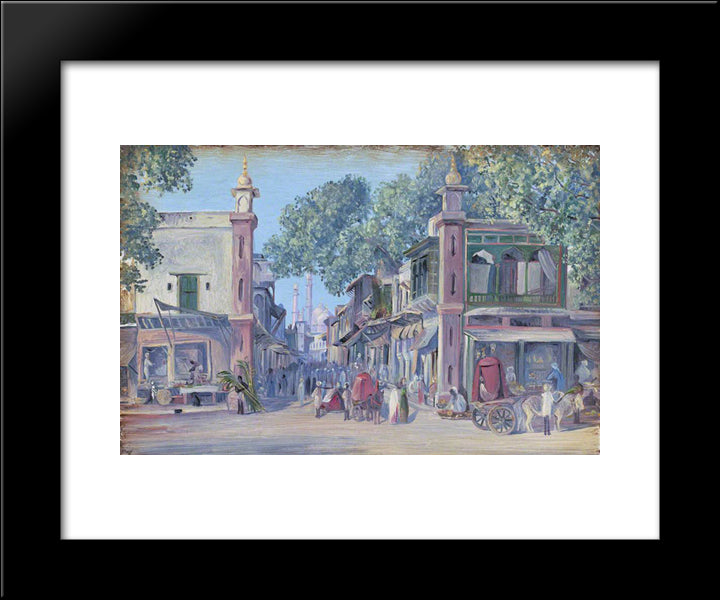 The Street Of Blood, Delhi 20x24 Black Modern Wood Framed Art Print Poster by North, Marianne