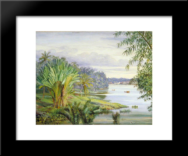 View Of Kuching And River, Sarawak, Borneo 20x24 Black Modern Wood Framed Art Print Poster by North, Marianne